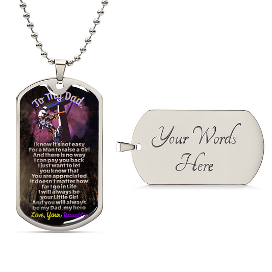 Gift For Electrician Dad - Electrician Dad Gift - Necklace For Electrician Dad - Fathers Day - Dad Dog Tag Necklace - Army Tag Necklace, Dog Tag Necklace