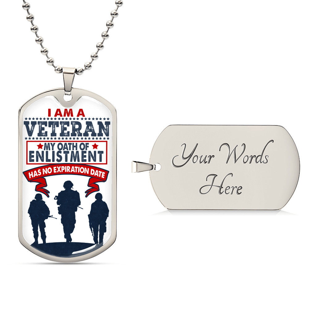 I Am A Veteran - Luxury Dog Tag Gift For Veteran Dad Christmas Gift, Daddy Necklace Daddy Dog Tag Daddy Necklace - Army Tag Necklace, Dog Tag Necklace