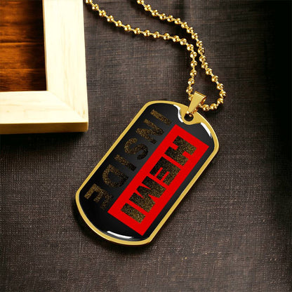 Hemi Inside - Locket For Hemi Lovers - Army Tag Necklace, Dog Tag Necklace
