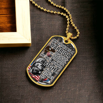 To My Veteran Dad-Father's Day Dog Tag For Veteran Dad - Army Tag Necklace, Dog Tag Necklace