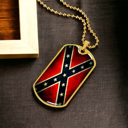 North Carolina State Flag - Army Tag Necklace, Dog Tag Necklace