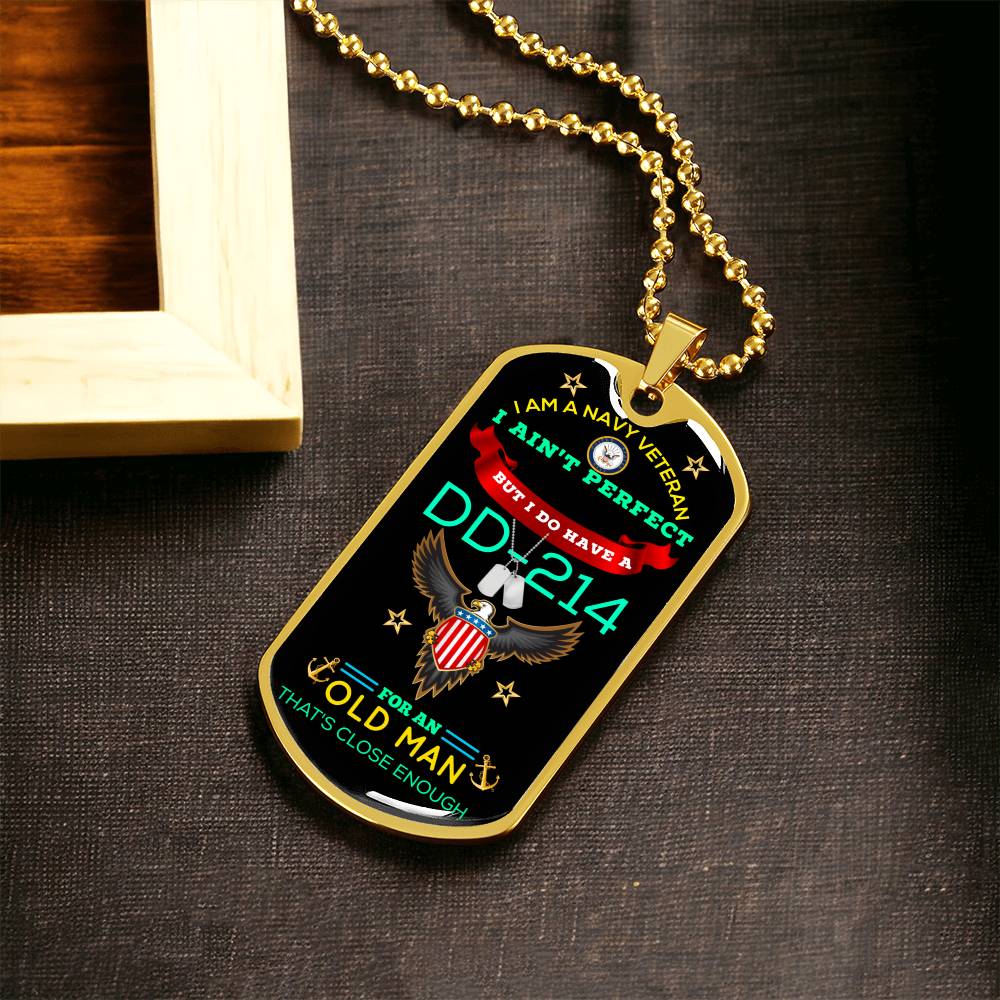 Gorgeous Navy Veteran Dog Tag - Army Tag Necklace, Dog Tag Necklace