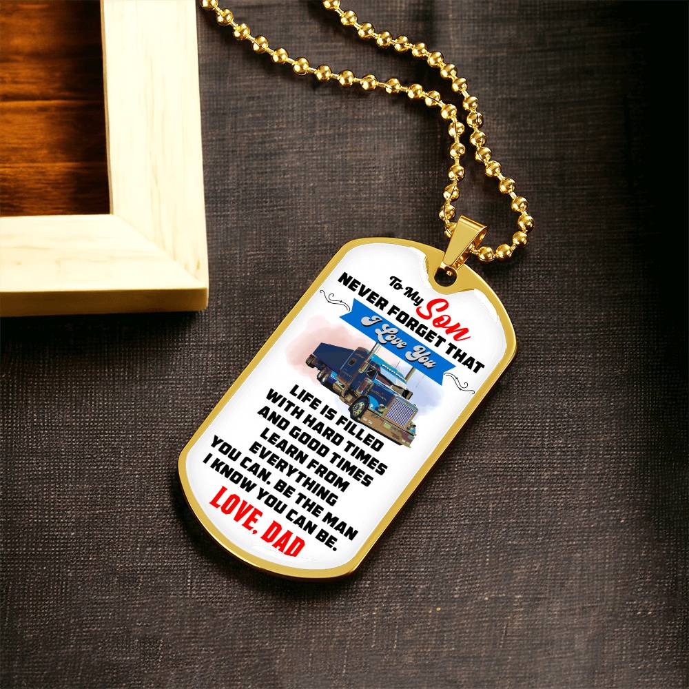 Trucker's Son - Premium Dog Tag - Army Tag Necklace, Dog Tag Necklace