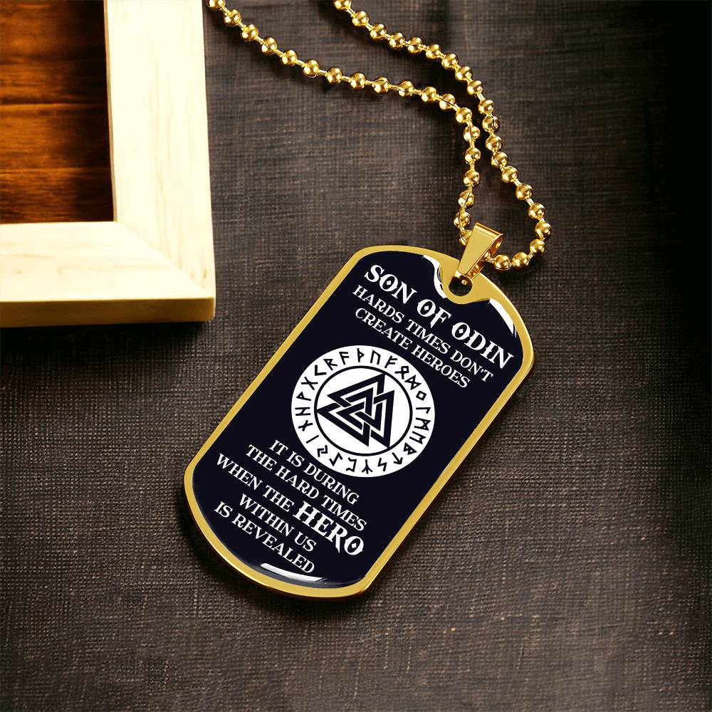 Son Of Odin Dogtag - Army Tag Necklace, Dog Tag Necklace