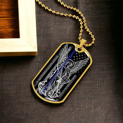 Saint Michael The Archangel Medallion - Dog Tag, Wear It For Courage And Protection, Personalized Archangel Saint Michael Necklace - Army Tag Necklace, Dog Tag Necklace