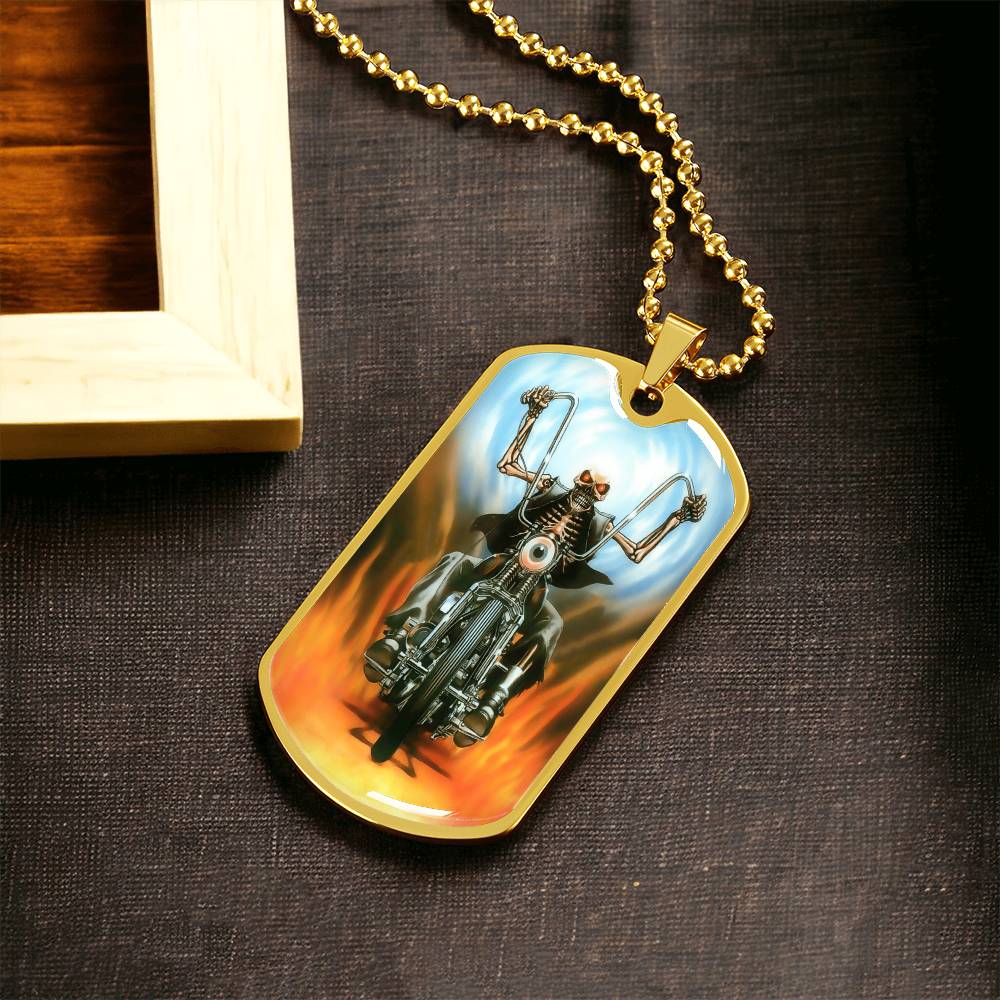 Bike Eye Funny Biker Dog-Tag Necklace - Army Tag Necklace, Dog Tag Necklace