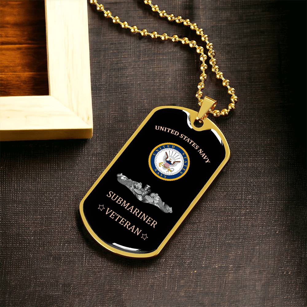 United States Navy Submariner - Veteran - Army Tag Necklace, Dog Tag Necklace