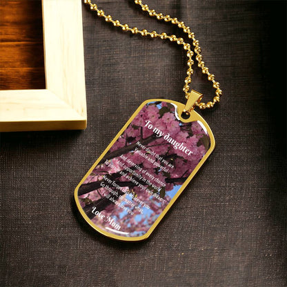 Perfect Gift For A Daughter From Mom - Army Tag Necklace, Dog Tag Necklace