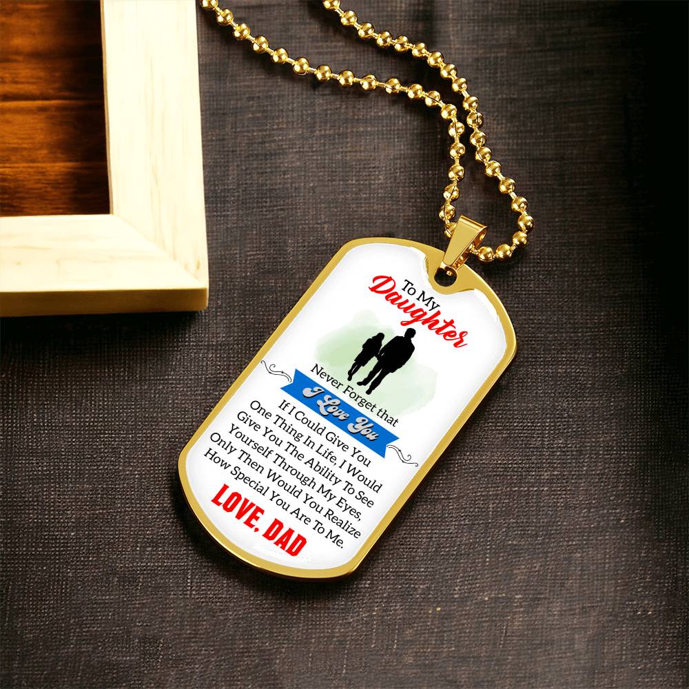 To My Daughter Dog Tag Necklace, Gift For Daughter From Mom And Dad, Daughter Gift From Parents, Daughter Gifts - Army Tag Necklace, Dog Tag Necklace