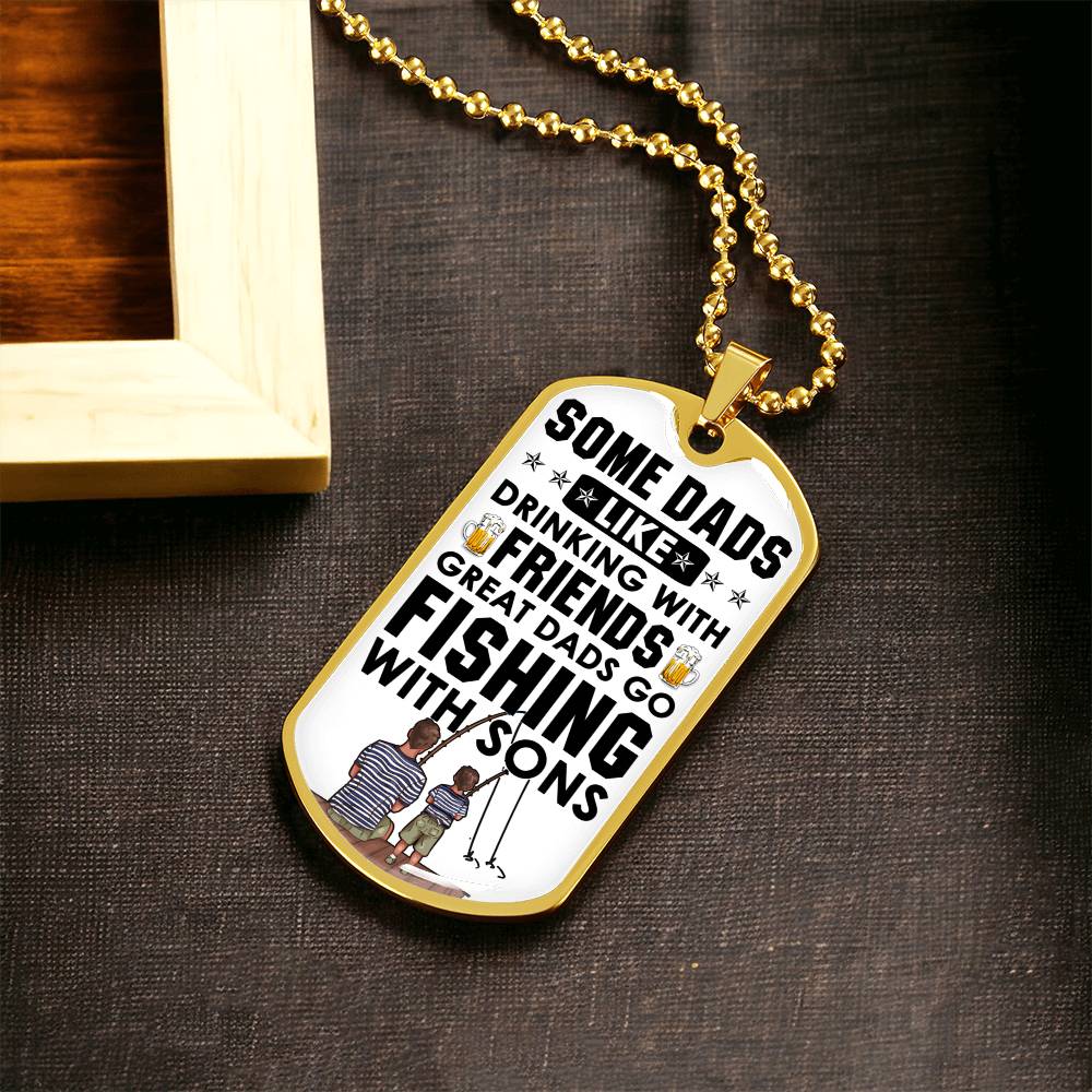 Fisher Dad - Necklace - Father's Day Gift - Army Tag Necklace, Dog Tag Necklace