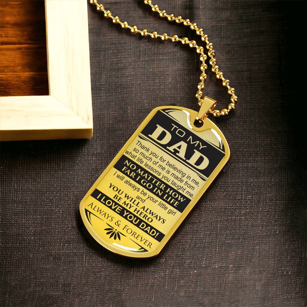 Dad Tag From Daughter - Army Tag Necklace, Dog Tag Necklace