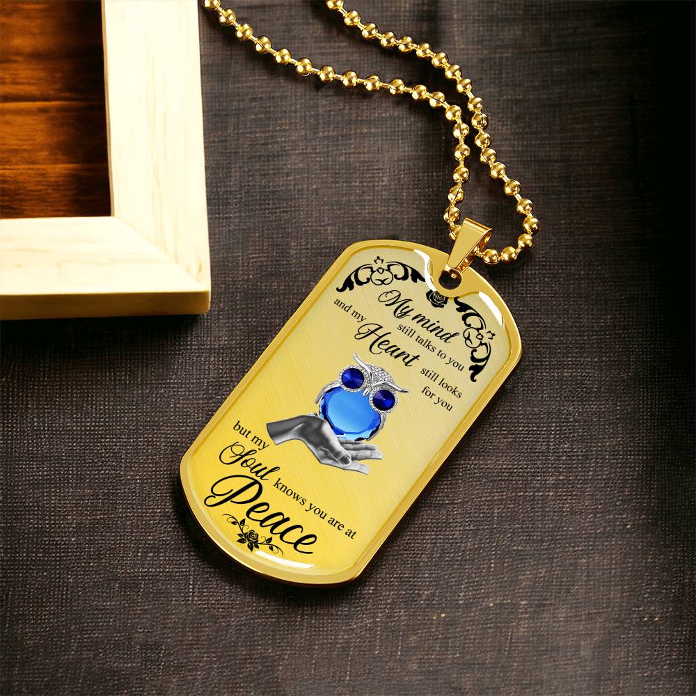 Owl On Lady Hand Luxury Dog Tag - Army Tag Necklace, Dog Tag Necklace