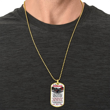 To My Husband, Trucker Gift - Gift For Him, Gift For Husband Trucker, Gift From Truckers Wife, Birthday Gift Trucker, Best Trucker - Army Tag Necklace, Dog Tag Necklace