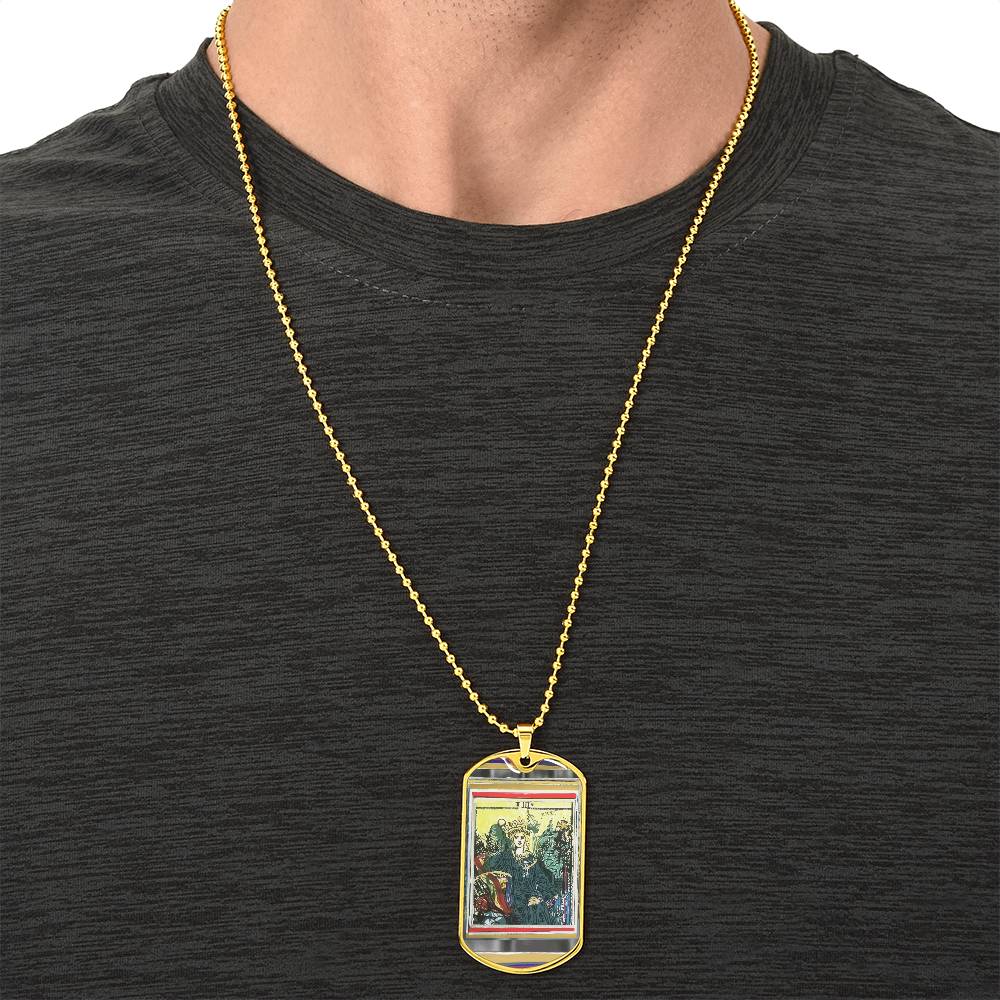 Tarot Card Empress Pendant Necklace _Gift For Tarot Lovers - Army Tag Necklace, Dog Tag Necklace