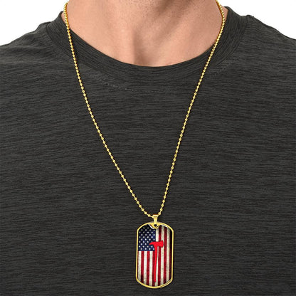 Dog Tag Pendant With Military Ball Chain,Gift For Dad,Gift For Son - Army Tag Necklace, Dog Tag Necklace