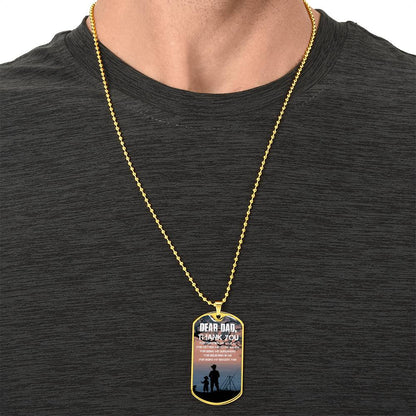 Dear Dad Thank You - Army Tag Necklace, Dog Tag Necklace
