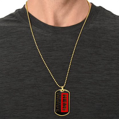 Hemi Inside - Locket For Hemi Lovers - Army Tag Necklace, Dog Tag Necklace
