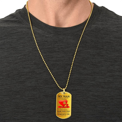 To My Man - I Found My Missing Piece Elegant Dog Tag Necklace - Army Tag Necklace, Dog Tag Necklace