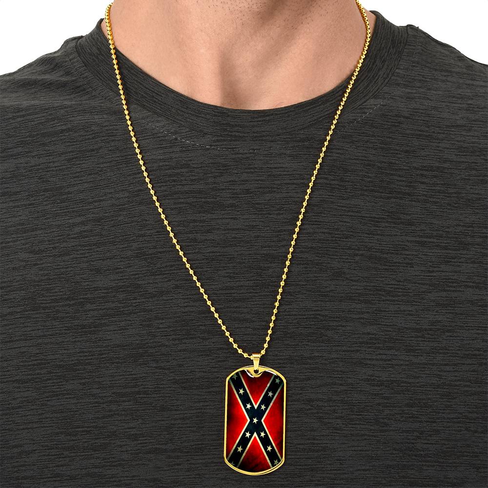 North Carolina State Flag - Army Tag Necklace, Dog Tag Necklace