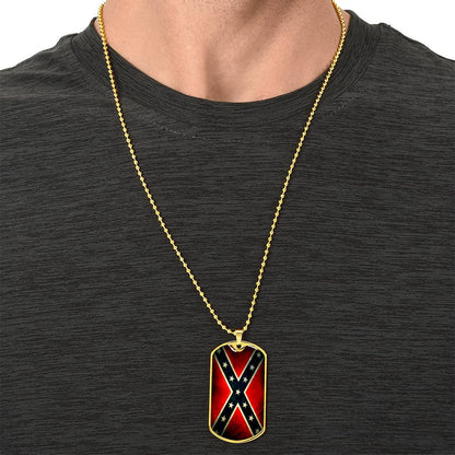 North Carolina State Flag - Army Tag Necklace, Dog Tag Necklace