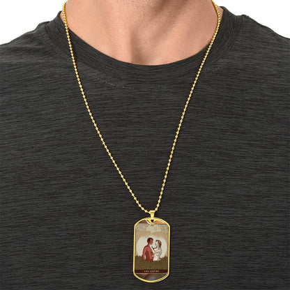 Tarot Card Necklace. Silver Or Gold. For Wiccans, Astrology, Zodiac, Spiritual, Best Friend. Boho. The Lovers Card - Army Tag Necklace, Dog Tag Necklace