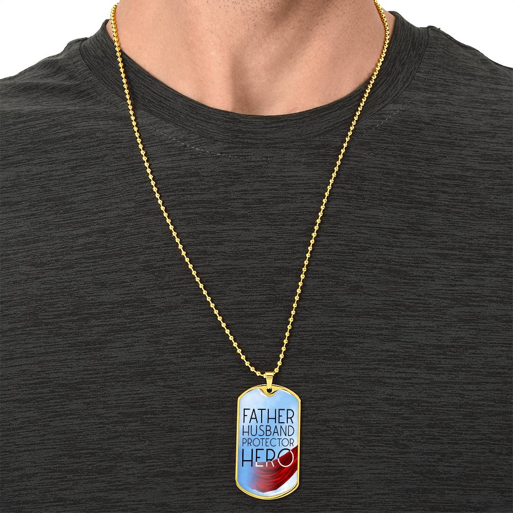 Hero Dog Tag Necklace,Personalized Gift For Fathers Day, Father's Day, Or Wedding Gift From The Bride On Her Wedding Day - Army Tag Necklace, Dog Tag Necklace