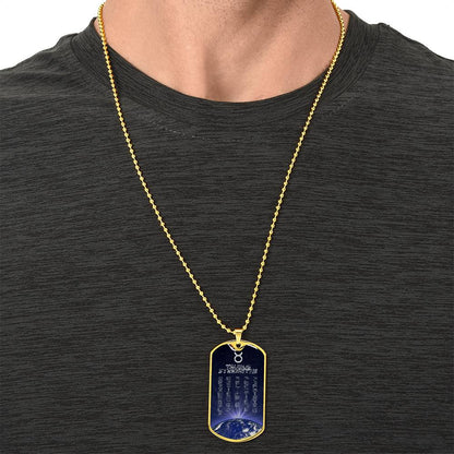 Taurus Ball Chain Dog Tag Necklace - Army Tag Necklace, Dog Tag Necklace
