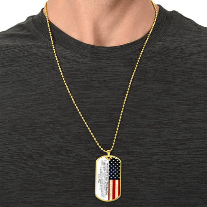 To My Son On Your Wedding Day - Army Tag Necklace, Dog Tag Necklace