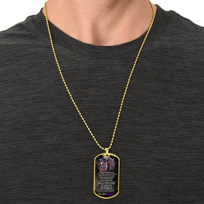 Lineman's Dad - Premium Dog Tag From Son - Army Tag Necklace, Dog Tag Necklace
