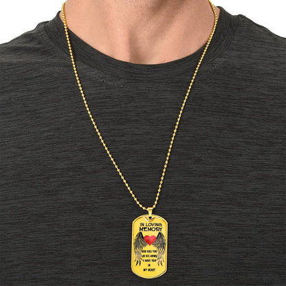 Rest In Peace  - Infant Loss - Father Loss - Mother Loss - Loss Of Loved One - Memorial Jewelry - Army Tag Necklace, Dog Tag Necklace