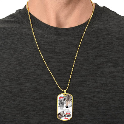 Gift For Son From Mother Military Style Pendant Dog Tag Necklace, Dog Tag Birthday Gift For Son From Love Mom - Army Tag Necklace, Dog Tag Necklace