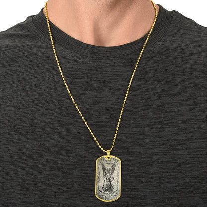 Police Officer St.Michael Protect Us Dogtag - Army Tag Necklace, Dog Tag Necklace