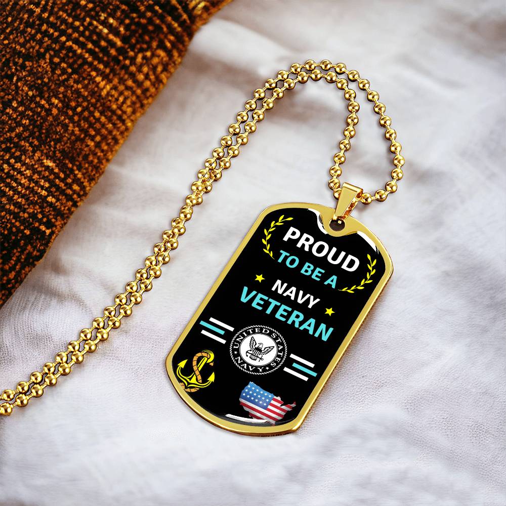 Navy Veteran Dog Tag - Army Tag Necklace, Dog Tag Necklace