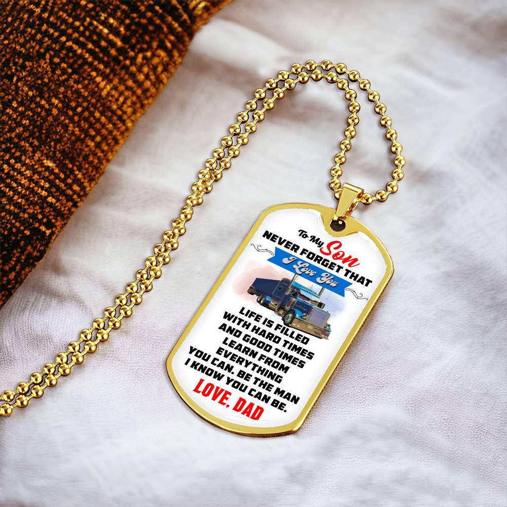 Trucker's Son - Premium Dog Tag - Army Tag Necklace, Dog Tag Necklace