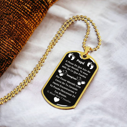 To My Dad, Love Your Son, Premium Dog Tag Necklace Dog Tag Necklace, Optional Engraving, Dad Gift, Papa Gift, Father's Day - Army Tag Necklace, Dog Tag Necklace
