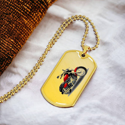 Motorcycle Necklace Dog Tag - Army Tag Necklace, Dog Tag Necklace