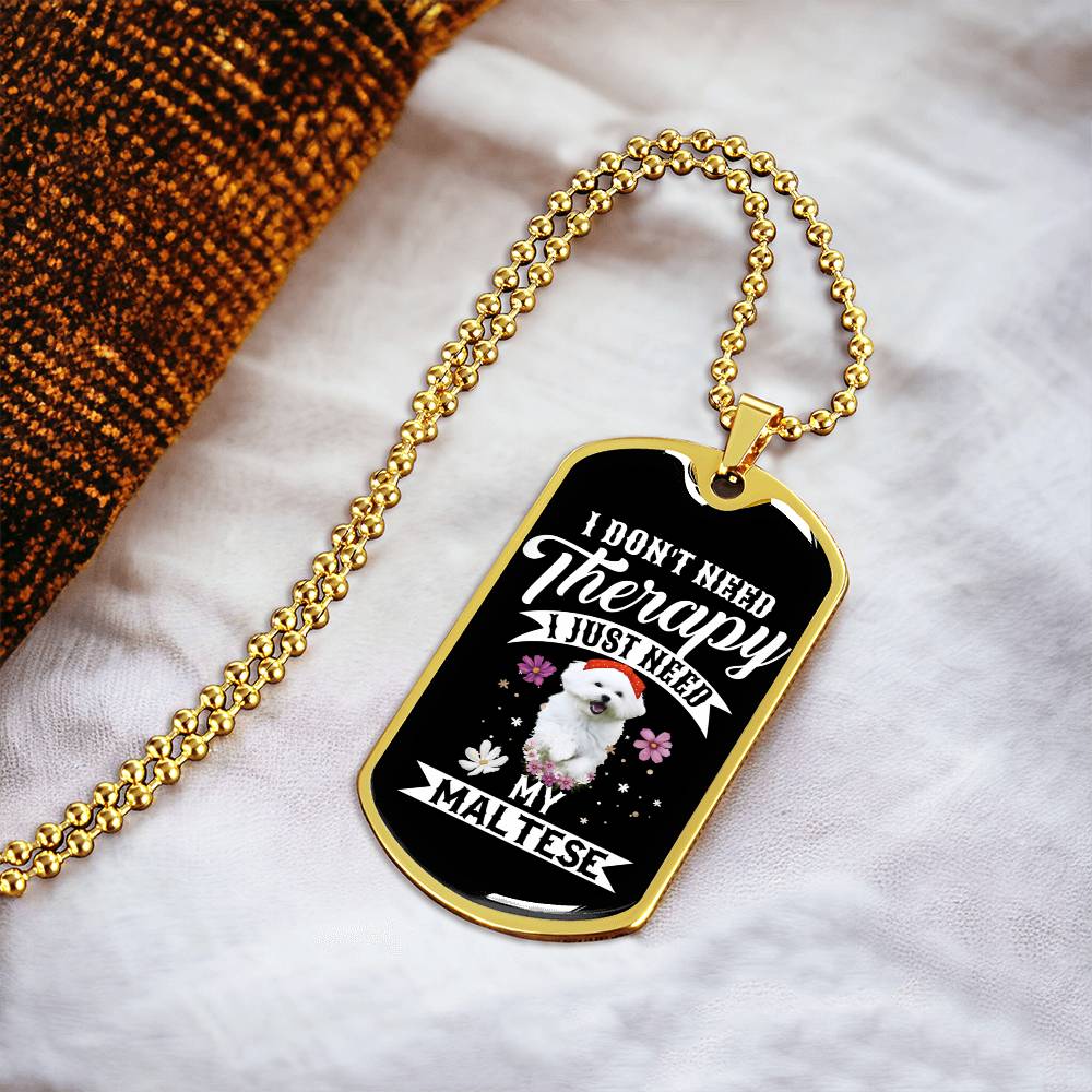 I Love Maltese - Army Tag Necklace, Dog Tag Necklace