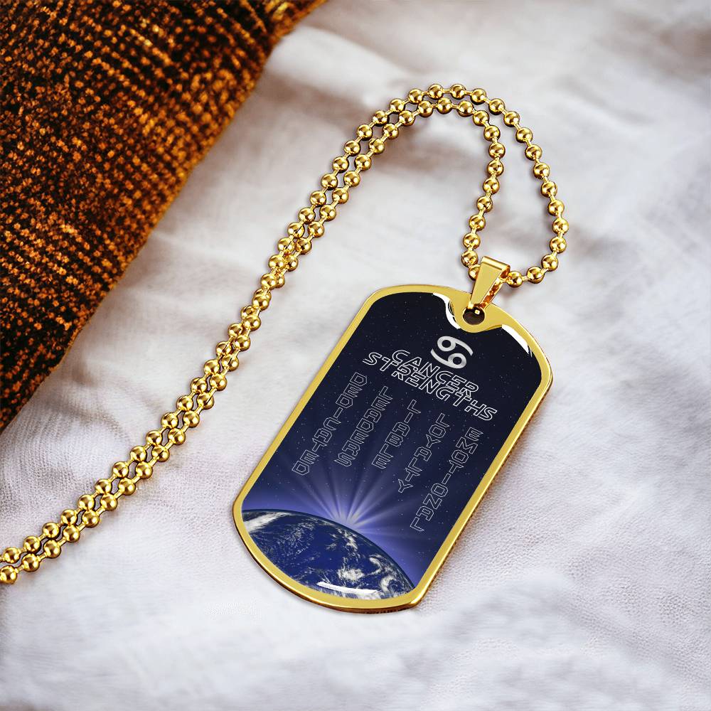 Cancer Ball Chain Dog Tag Necklace - Army Tag Necklace, Dog Tag Necklace