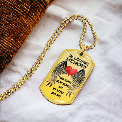 Memorial Jewelry Necklace - Loss Of A Loved One - Family Bereavement - Rest In Peace - Infant Loss - Father Loss - Army Tag Necklace, Dog Tag Necklace