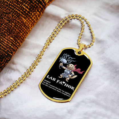 Lab Fathor Dogtag - Army Tag Necklace, Dog Tag Necklace