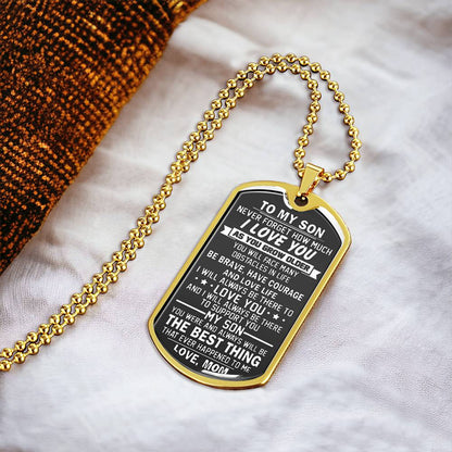 Mom To Son Necklace, To My Son Dog Tag Pendant, Mother To Son Gifts, Son Gift From Mom, Inspirational Son Necklace - Army Tag Necklace, Dog Tag Necklace