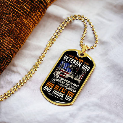 Gift For Veteran Dad - Fathers Day Gift - Best Gifts For Dad - Army Tag Necklace, Dog Tag Necklace