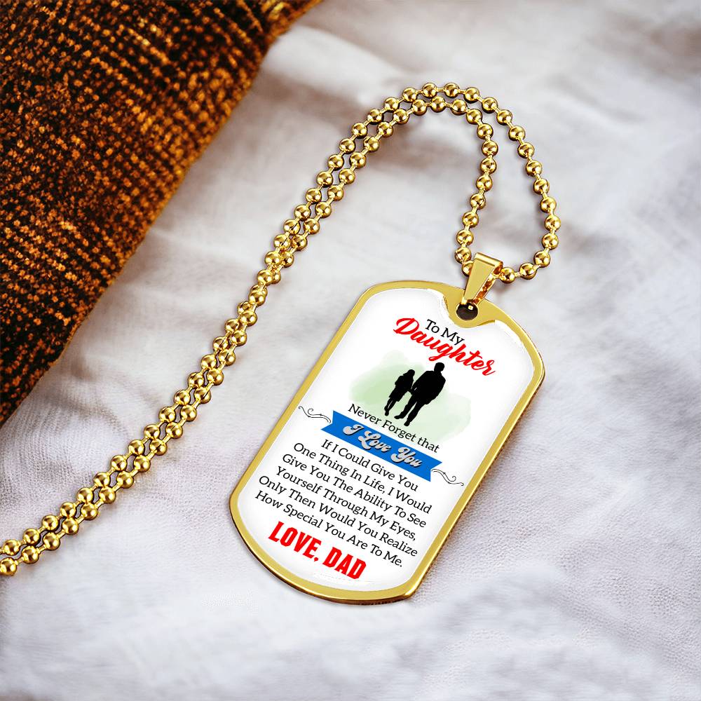 To My Daughter Dog Tag Necklace, Gift For Daughter From Mom And Dad, Daughter Gift From Parents, Daughter Gifts - Army Tag Necklace, Dog Tag Necklace