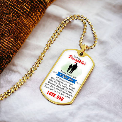 To My Daughter Dog Tag Necklace, Gift For Daughter From Mom And Dad, Daughter Gift From Parents, Daughter Gifts - Army Tag Necklace, Dog Tag Necklace