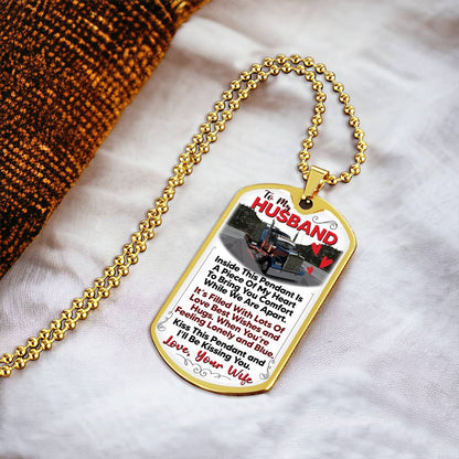To My Husband, Trucker Gift - Gift For Him, Gift For Husband Trucker, Gift From Truckers Wife, Birthday Gift Trucker, Best Trucker - Army Tag Necklace, Dog Tag Necklace