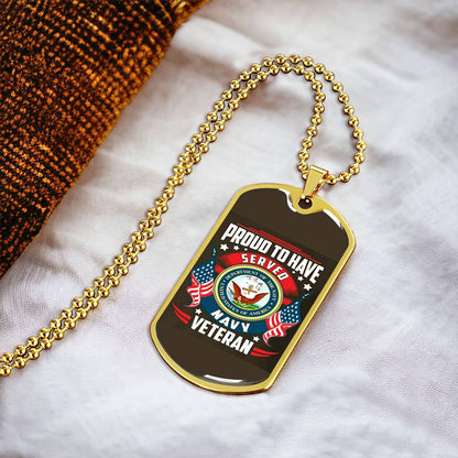 Navy Veteran Dog Tag - Army Tag Necklace, Dog Tag Necklace