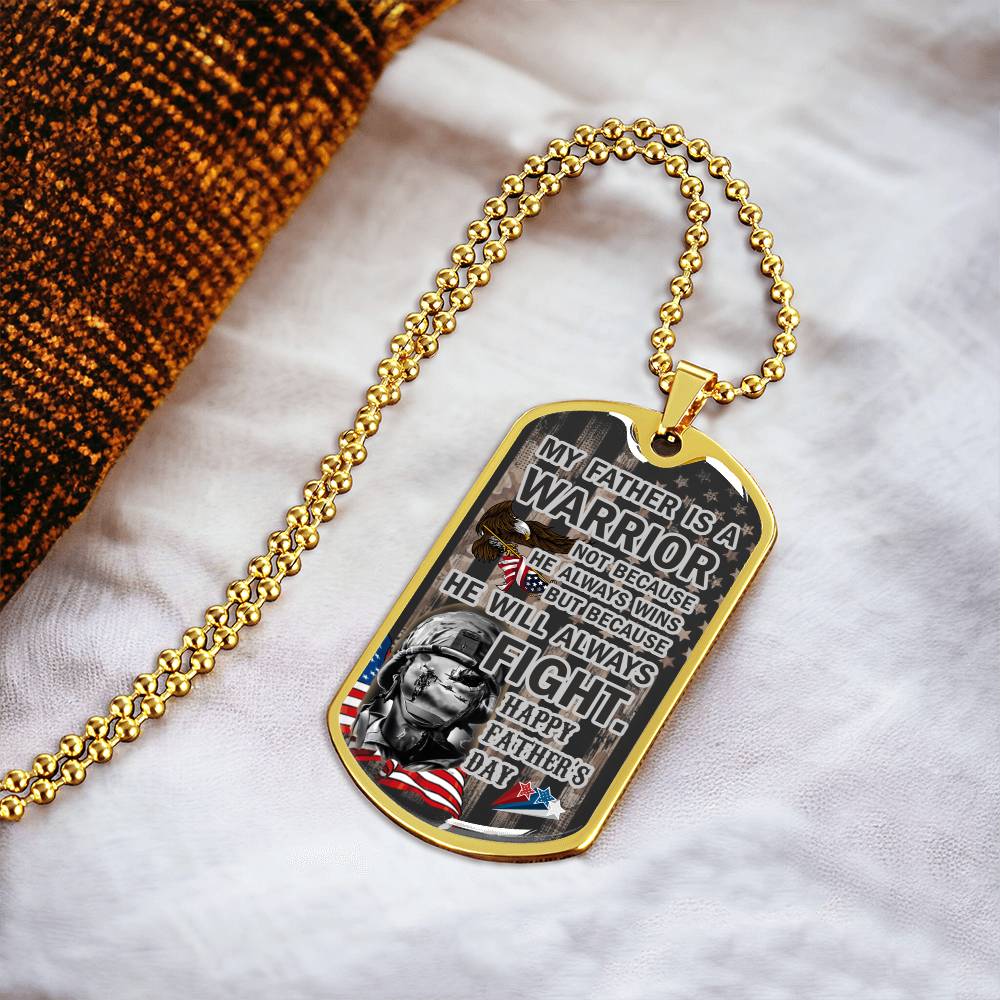 To My Veteran Dad-Father's Day Dog Tag For Veteran Dad - Army Tag Necklace, Dog Tag Necklace