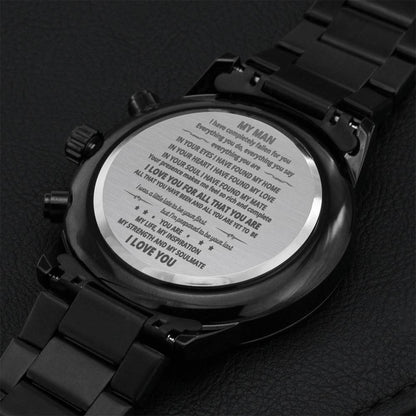 My Man Watch 1 Engraving Chronograph Watch