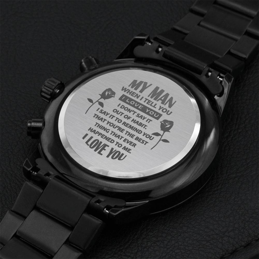 Perfect Gift For Husband Boyfriend Future Husband Soulmate Engraving Chronograph Watch