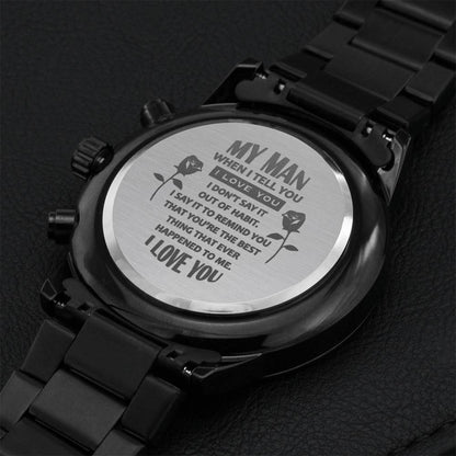 Perfect Gift For Husband Boyfriend Future Husband Soulmate Engraving Chronograph Watch